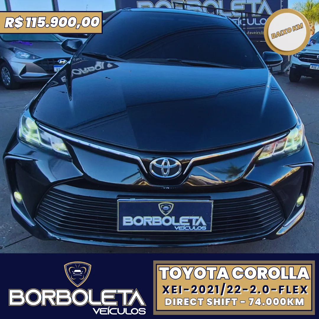 Corolla XEI 2.0 Flex Direct Shift 2021/22 C/74.000KM.