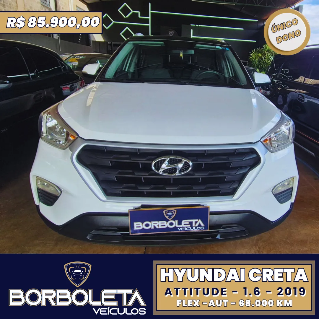 Creta Attitude 1.6 Automático 2019 Único Dono C/68.000Km.